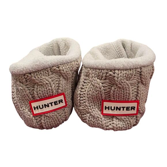 Hunter Women's Boot Socks Medium 5-7 Greige Cable Knit Tall Warm Brand New - Picture 5 of 8